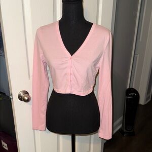 🖤SHEIN LIGHT PINK THIN CROPPED CARDIGAN SIZE M🖤